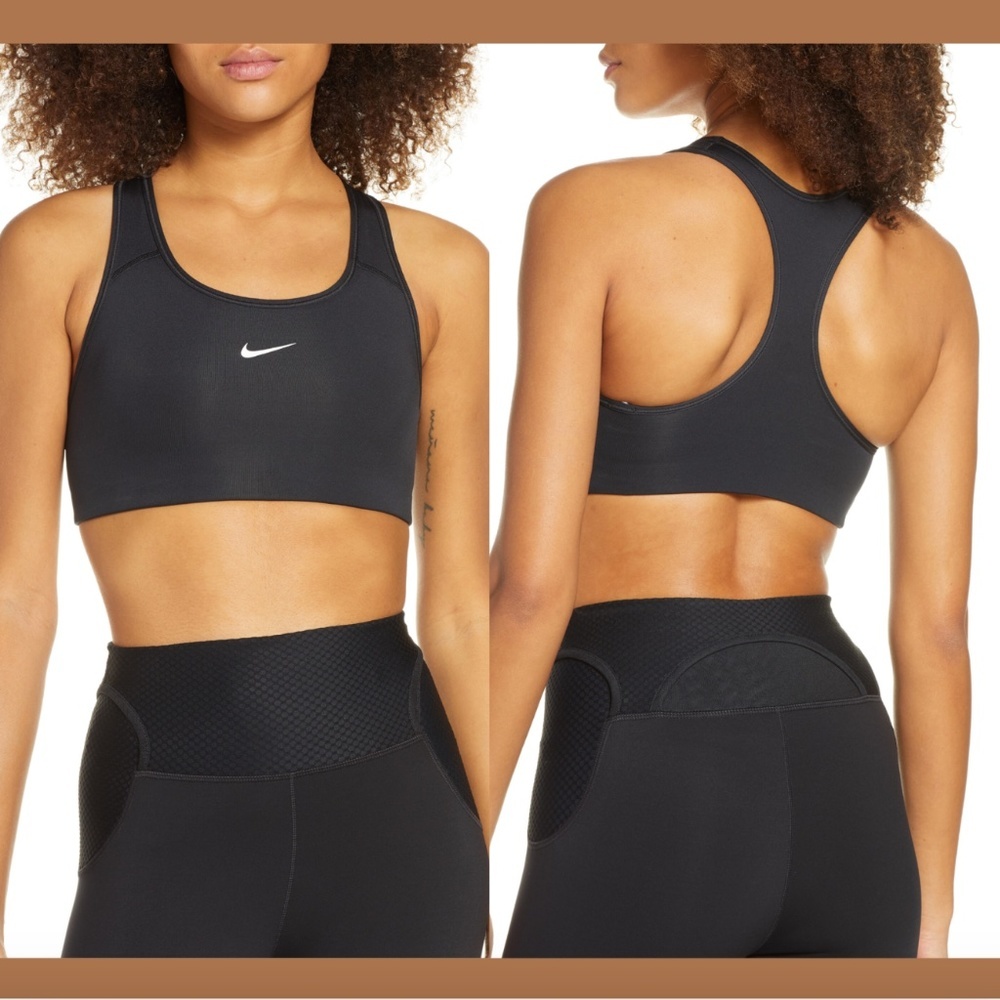 NEW $38 Nike Black Swoosh Sports Racerback Bra [ SZ Small ]‎